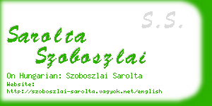 sarolta szoboszlai business card